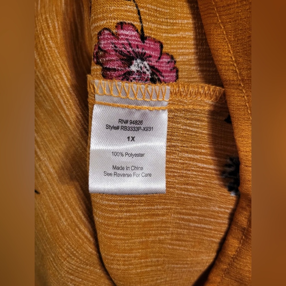 Tempted Mustard Floral Blouse - Picture 5 of 5